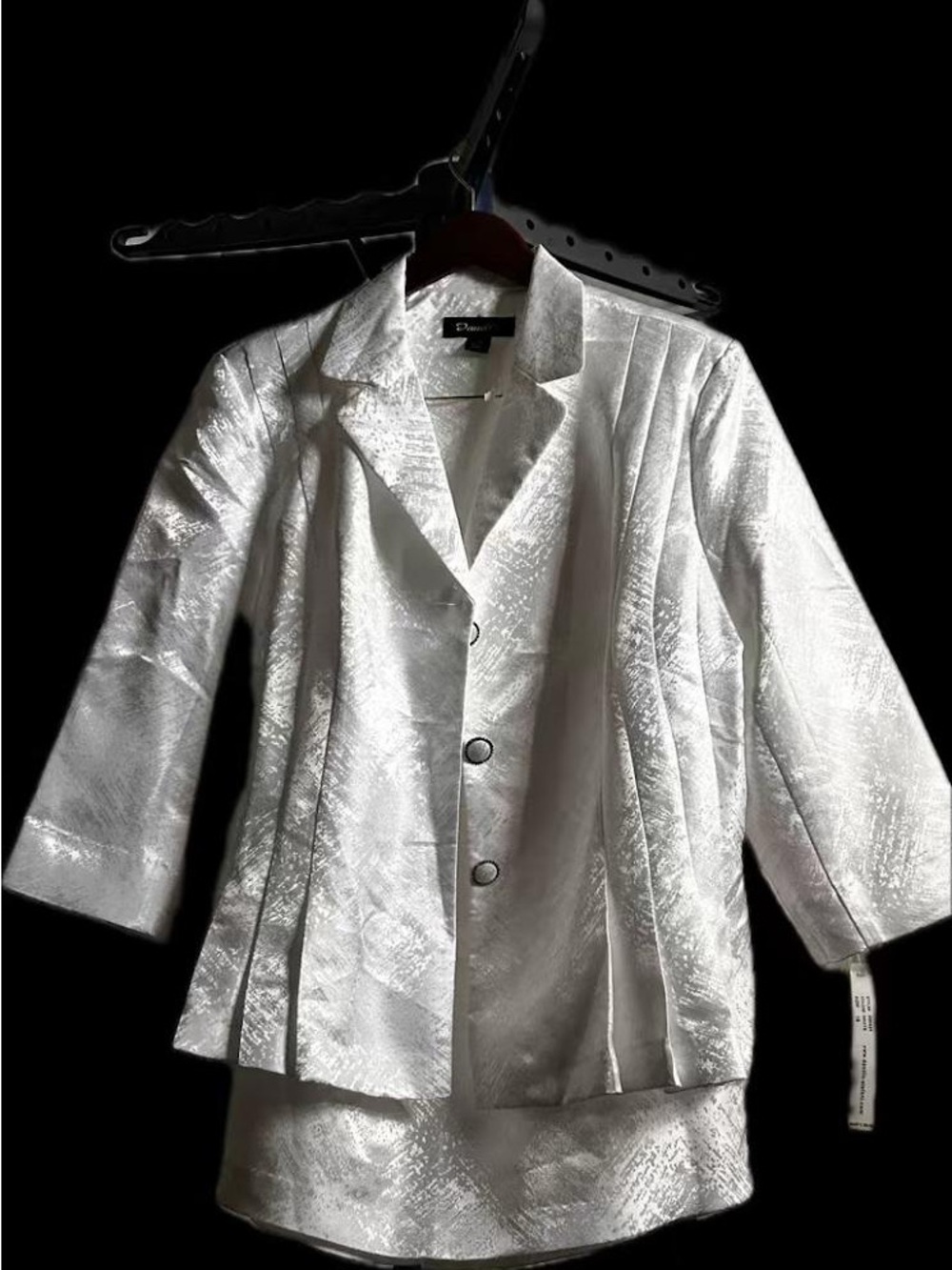 Elegant White Women's Jacket & Skirt Set
